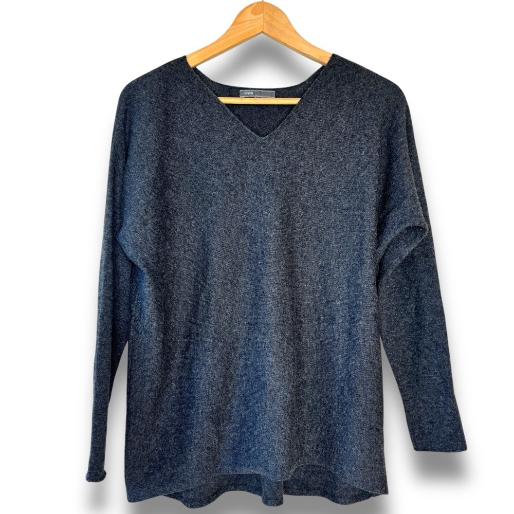 Vince‎ Dark Charcoal Gray V-Neck Cashmere Sweater Size XS